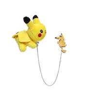 pokemon pikachu chain brooch kawaii student bag shoes for air force one alloy pin sweater chain decoration doll badge