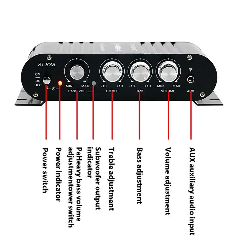 Автомобильный аудиоусилитель бас высокие и низкие частоты для управления