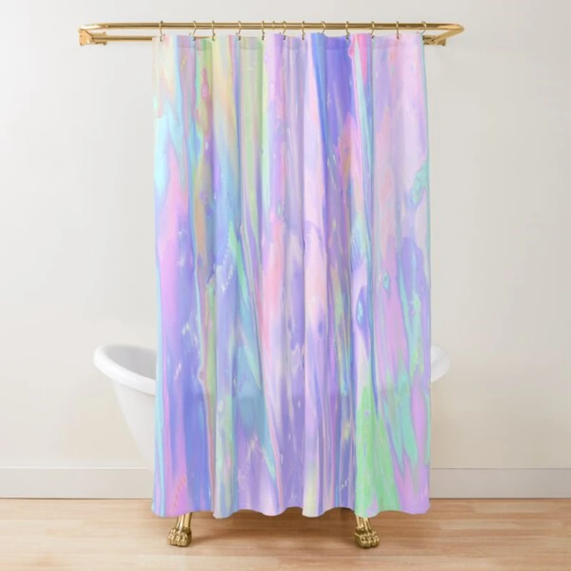 

Iridescent Rainbow Dreams Shower Curtain Rainbow Ombre Abstract Bathroom Curtain Watercolor Girly Boho Shower Curtains,Polyester