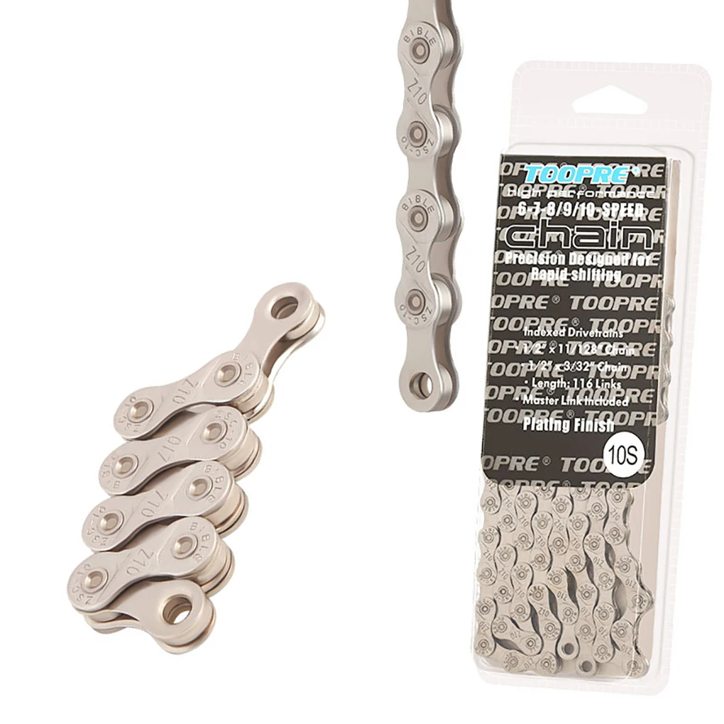 

Ultralight 116Links Bicycle Chain 6 7 8 9 10 11 Speed carbon steel Silver Portable Mountain Road Bike MTB Chains Part