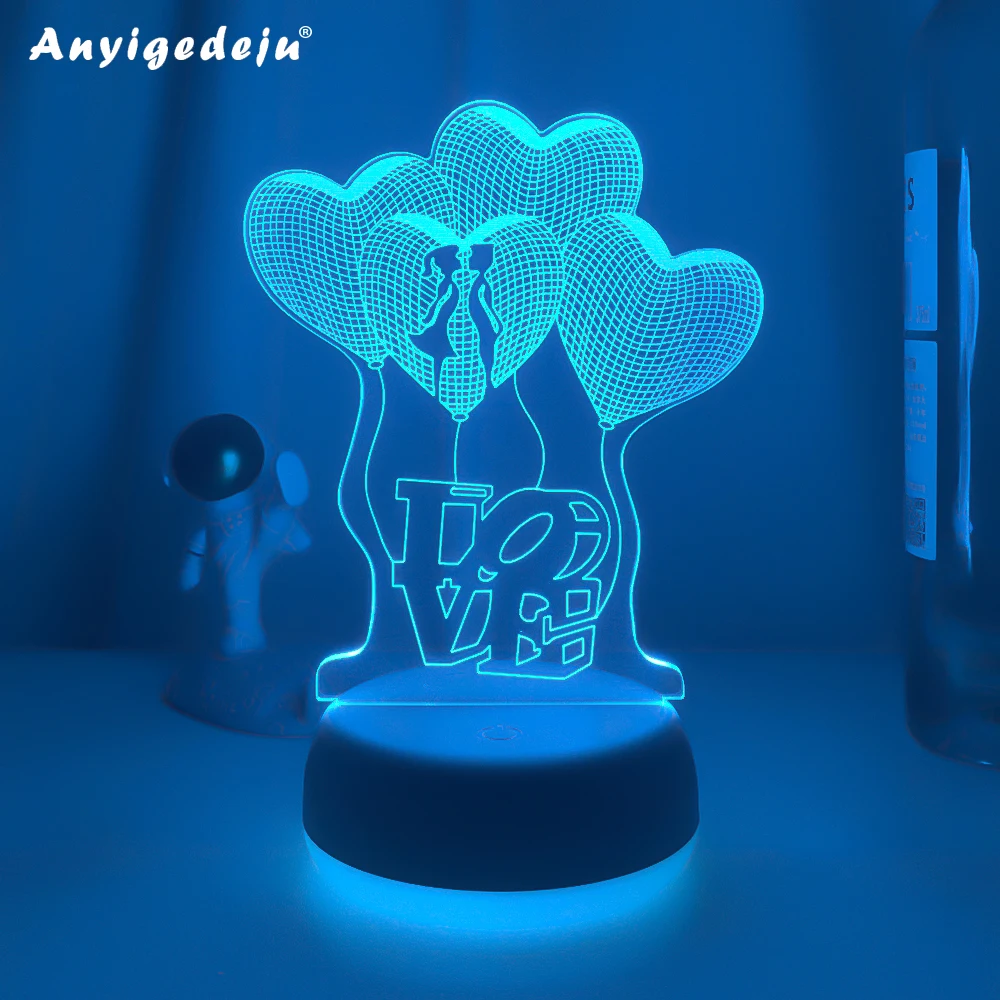 

New 3D Lamp LOVE Valentine's Day Wedding Gift for Lover Colorfu LED Light Proposal Decoration Room Romantic Lamp Dropshipping