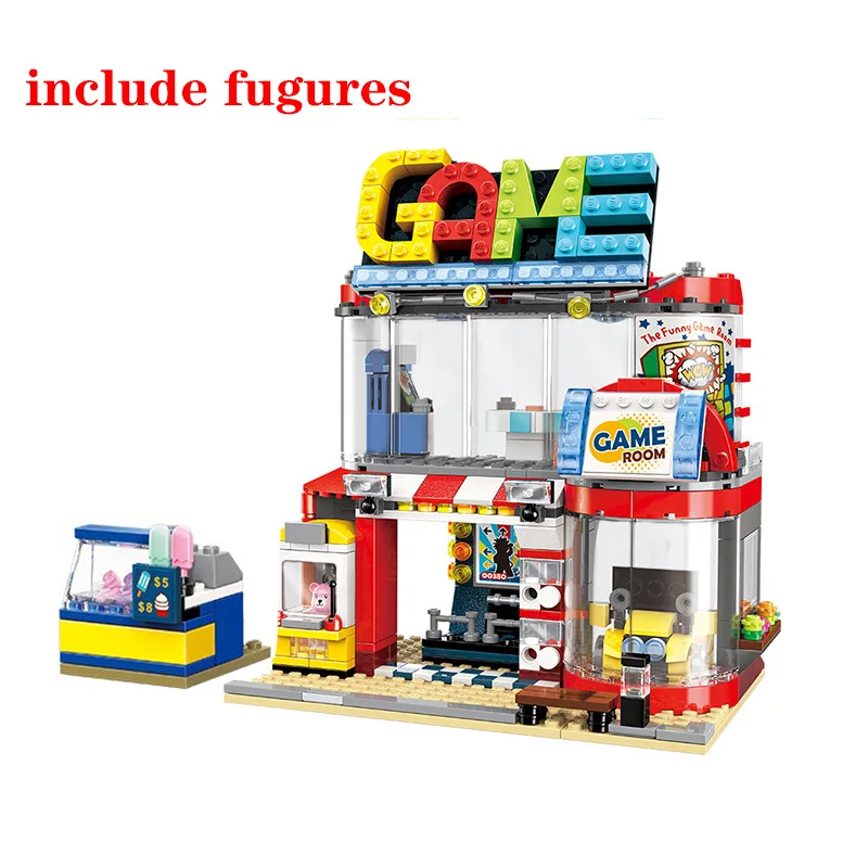 

Enlighten Building Block Colorful City Cool Play Room 4 Figures 461pcs Educational Bricks Toy Boy Christmas birthday Gift
