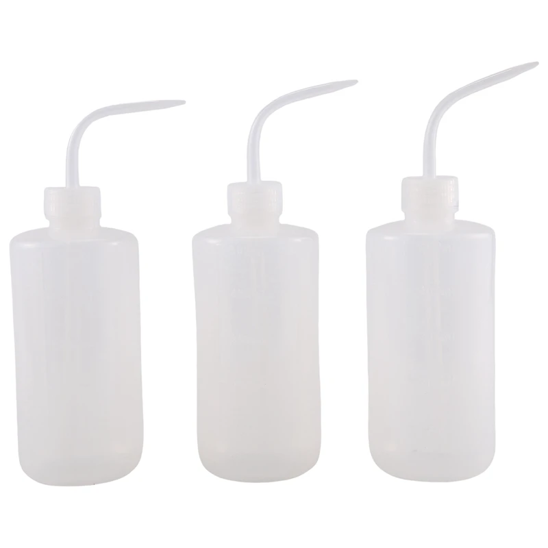 

3Pcs Irrigation Bottle 500Ml 17Oz Indoor Plant Watering Can Water Squirt Bottle Plastic Rinse Bottle For Wash Tattoo