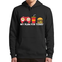 my plan for today hoodies funny burger video games geek gift men clothing soft casual hooded sweatshirt