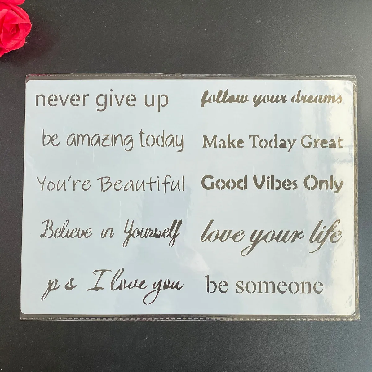 Трафареты для творчества размером A4 с английские благословения настенная