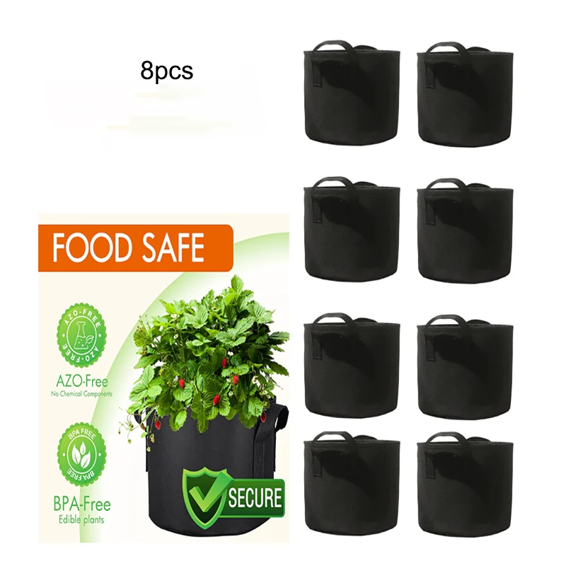 8 шт./упаковка пакеты для выращивания растений 2 3 5 7 10 галлонов