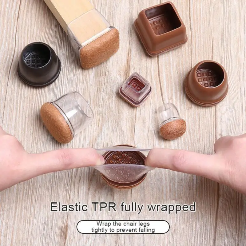 

8Pcs/Set Chair Table Leg Protector Thickened One-piece Stool Mats Furniture Foot Table End Cap Covers Floor Tips Caps Home Decor