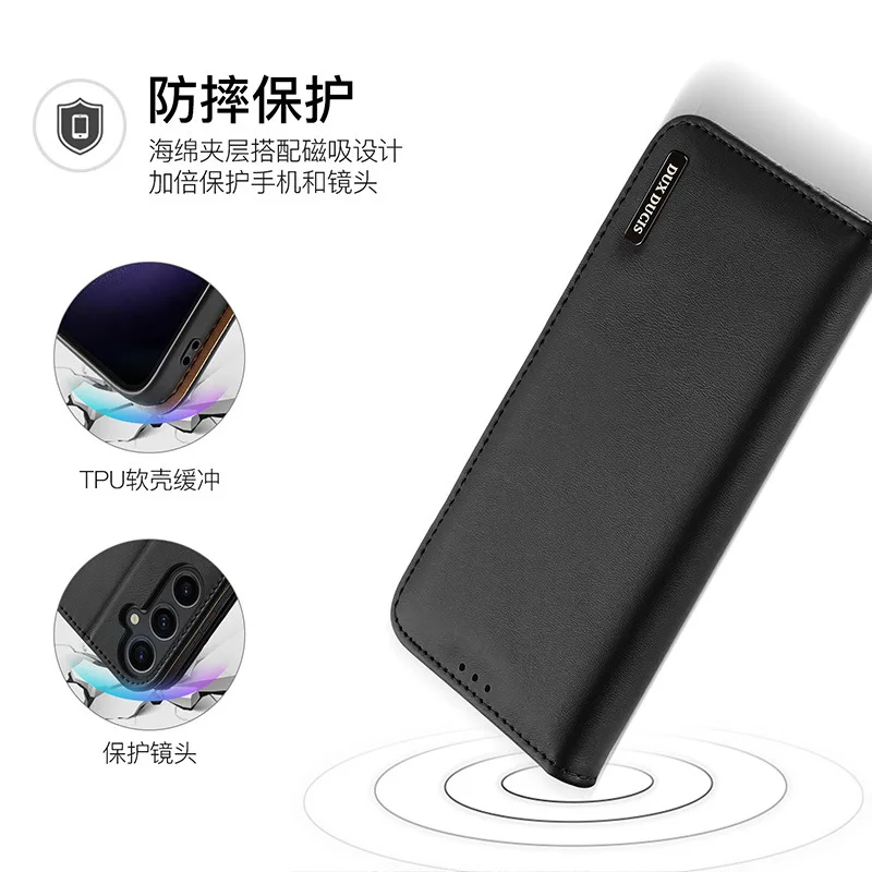 Фото Dux Ducis оригинальный роскошный чехол-кошелек из натуральной кожи для Samsung Galaxy S25 S24 Plus Ultra с держателем для карт, чехол для телефона №2