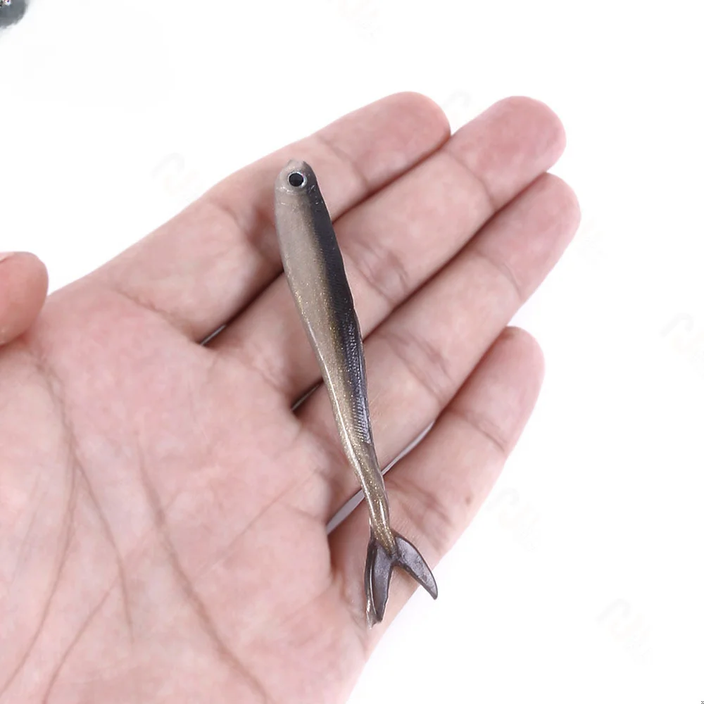 

10 Pcs/Bag 8cm/2g Soft Shrimp Worms Fish Lure Silver Silicone Wobblers Fishing Tackle Jigging Maggot Fishing Bait Jig Head Bait