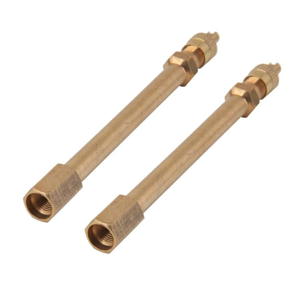 

2Pcs 100mm Tyre Valve Extension Rod Wheel Adapter Gold Tone Copper For Car Motorcycle Trucks RV Trailers Motorhome