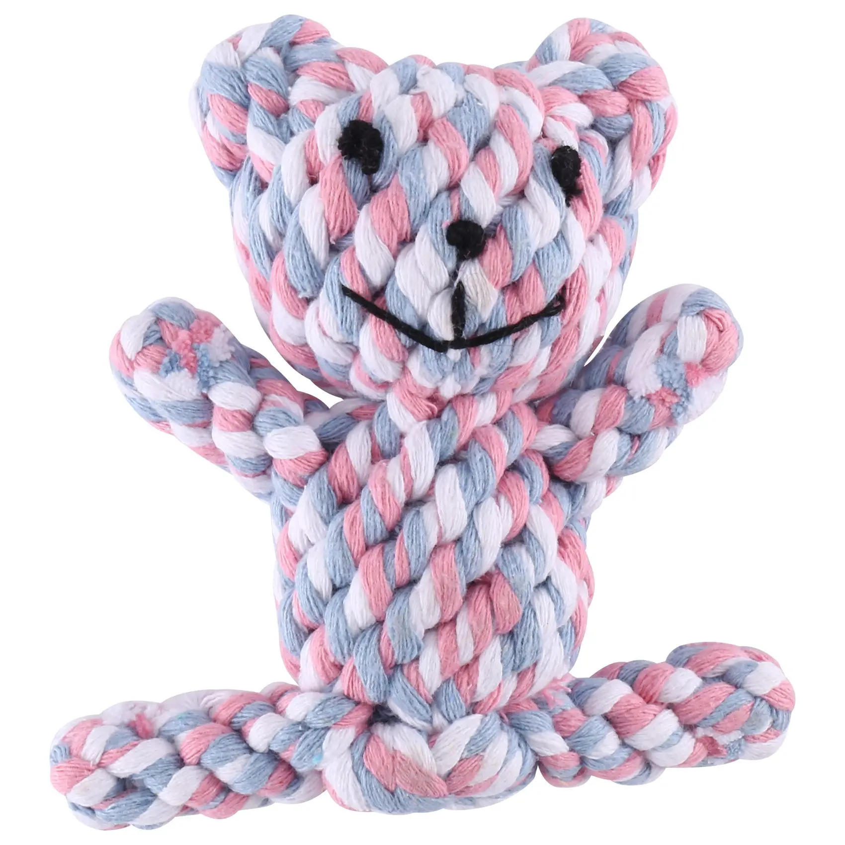 Popular Chew Knot Toy Bear Tough Strong Puppy Dog Pet Tug War Play Cotton