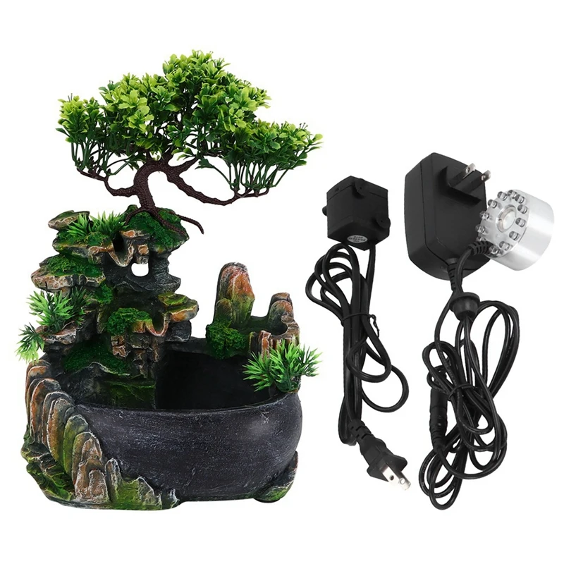 

Indoor Relaxation Desktop Feng Shui Water Fountain Waterfall, Zen Meditation Indoor Waterfall Feature For Home US Plug