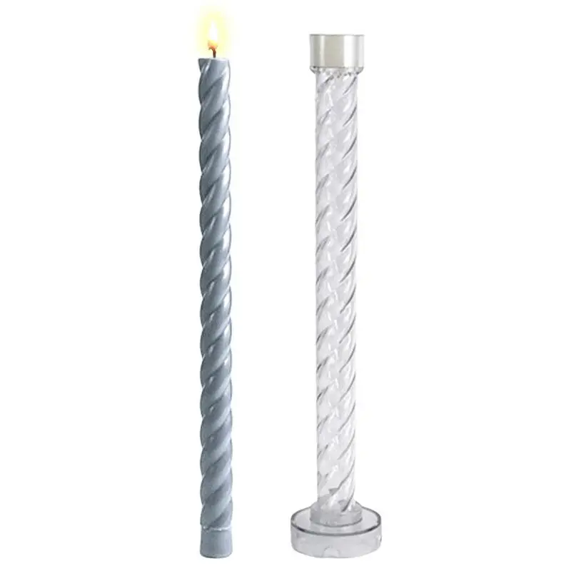 

Twist Taper Candle Mold 3D Long Spiral Pillar Candle Molds Wax Stick Silicone Mold For Cake Candles Chime Candles Table Candles