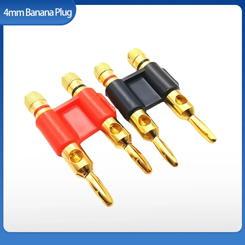

2PCS 4mm Double Banana Plug,Double Row Lamp, Gold-plated Banana Socket Terminal