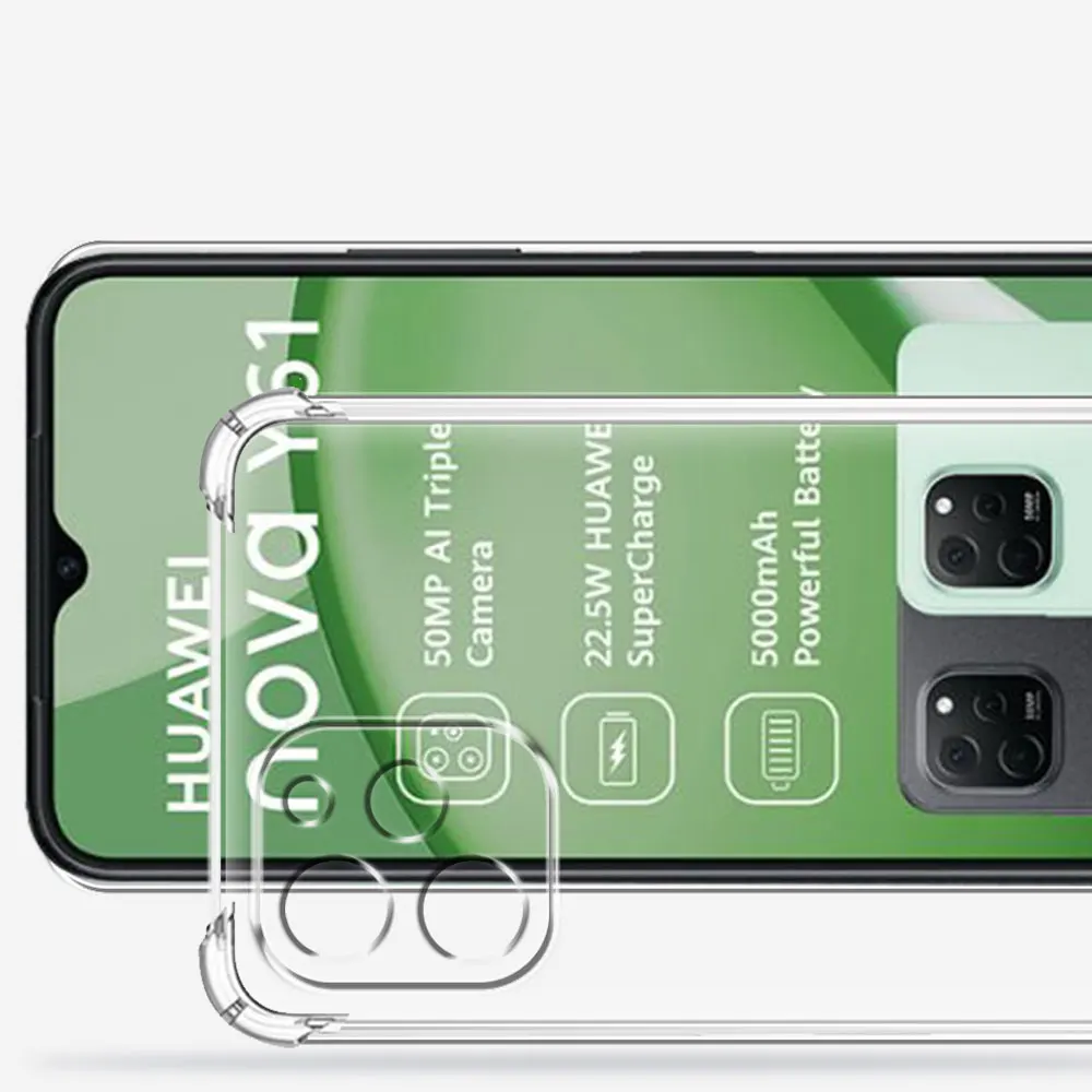 Чехол для Huawei Nova Y61 прозрачный противоударный силиконовый мягкий чехол телефона