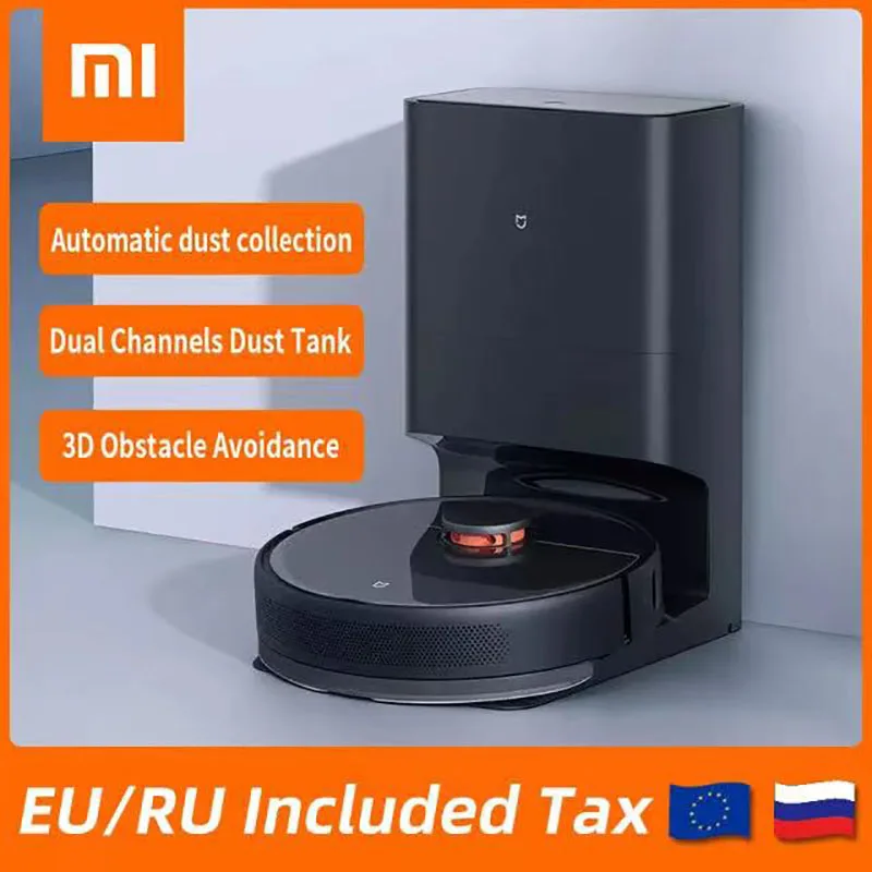 

XIAOMI MIJIA Robot Vacuum Mop Dirt Disposal Sweeping Washing Mopping Smart Dust Collection Dock For Home Cleaner Cyclone Suction