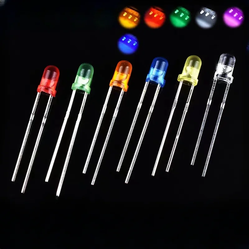 

100 PCS,LED Light Emitting Diode Electronic Kit,3mm 5mm,LED Diodes Assorted Kit,White Green Red Blue Yellow,Indicator Lights