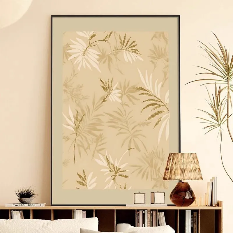 Винтажное золотое искусство Ботаника абстрактная живопись холст постеры и