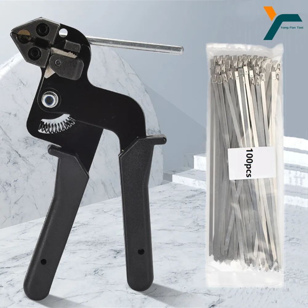Cable Ties Plier Fastening Strap Cutting Tool Cutter Tension Automatic Zip Gun 304 Stainless Steel Locking Tie Hand Wrap Tool