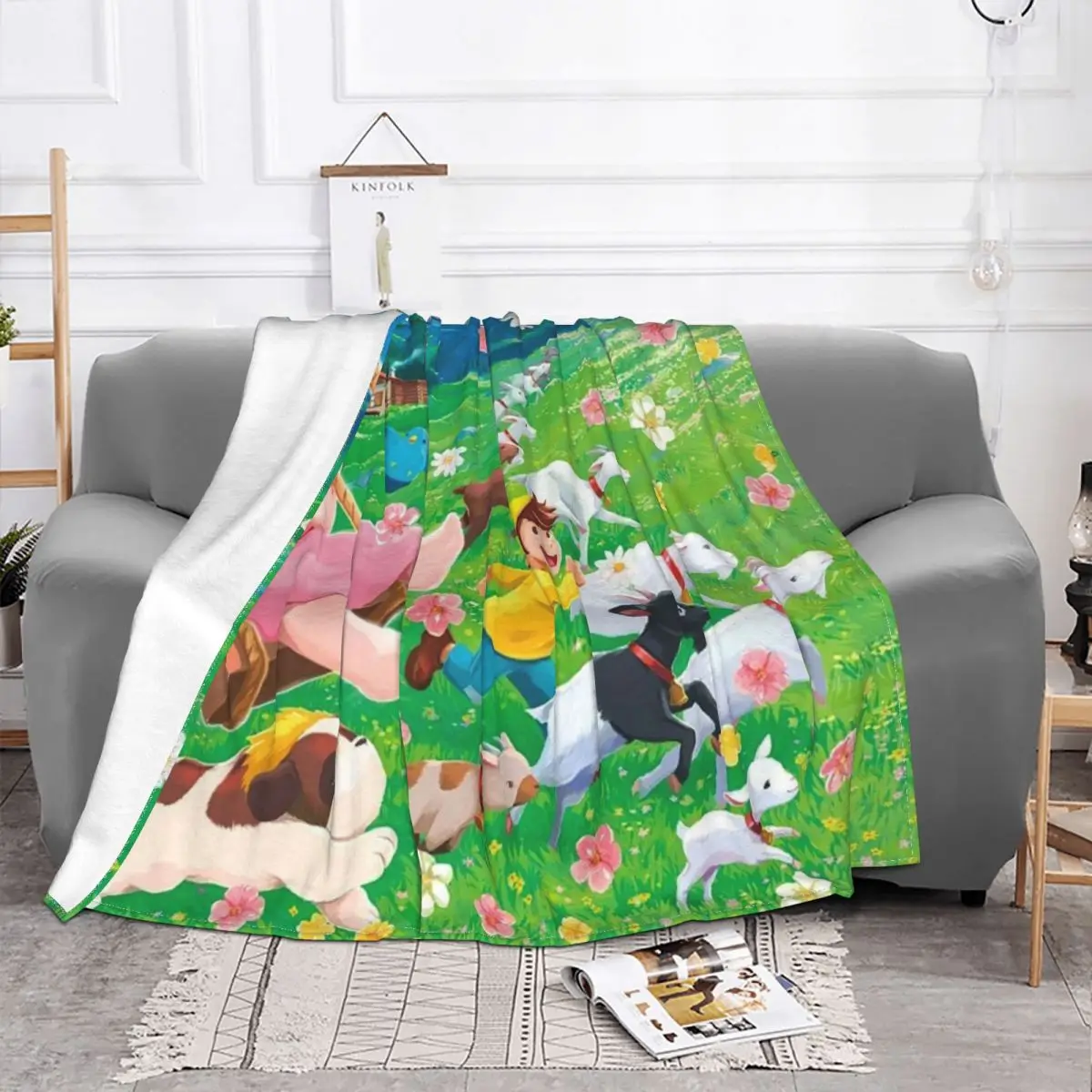 Бархатные Одеяла Heidi из аниме Девочка Альп теплые одеяла с мультяшным рисунком
