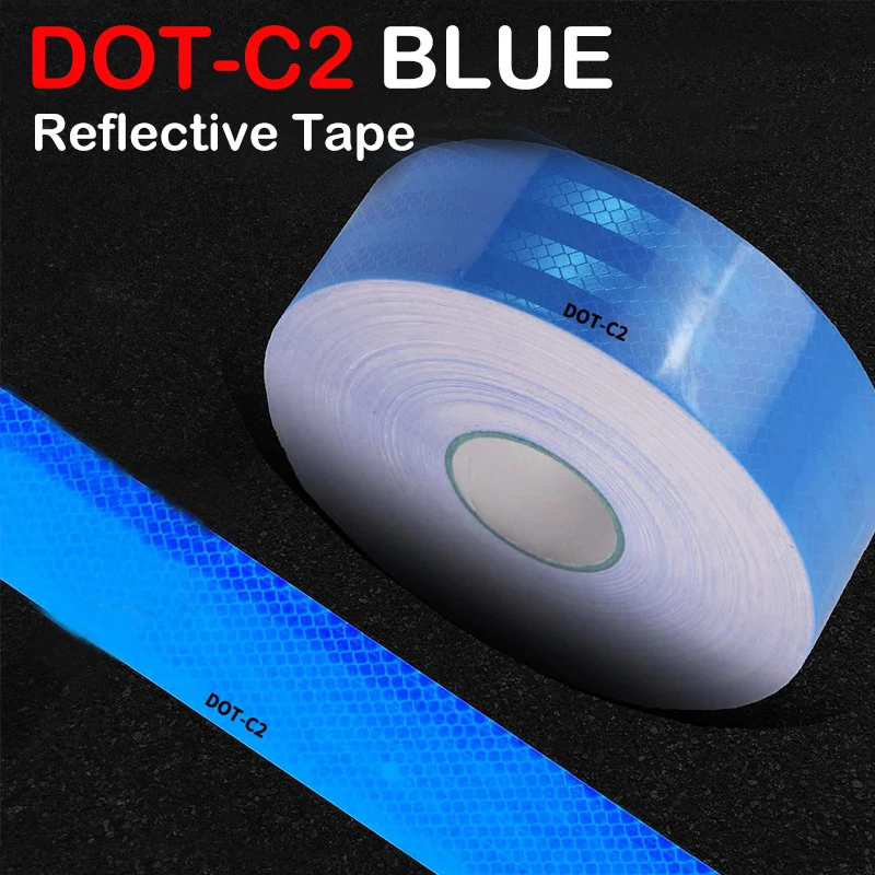 Синяя Светоотражающая Лента DOT-C2 1/3/10 М Предупреждающая Наклейка Безопасности