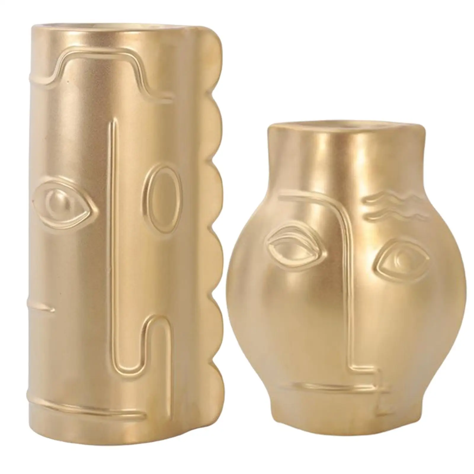 

Creative Face Vase Modern Collectable Plated Decorative Simple Ceramic Nordic Flower Pot for Gift Bathroom Office Party Ornament