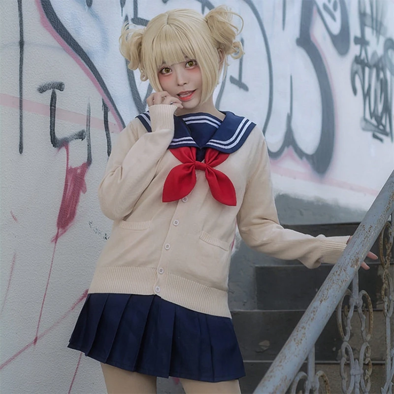 

Cosplay Costume My Hero Academia Anime Cosplay Boku no Hero Academia Himiko Toga JK Uniform Women Sailor Suits with Sweaters