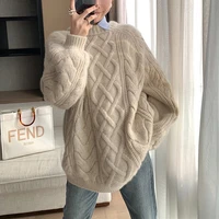 2022 autumn winter pullover sweater women oversized knitted sweaters jumpers soft knitted basic o neck loose warm jumpers