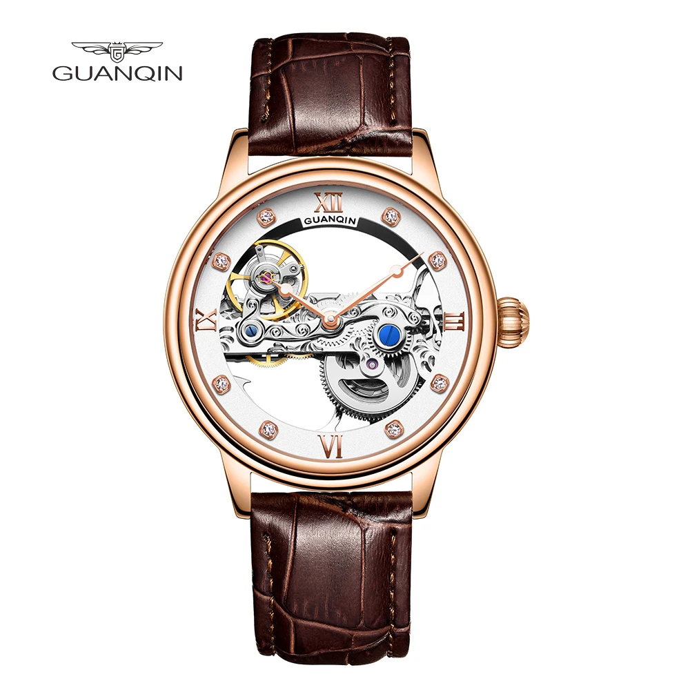 2022 GUANQIN Luxury Design Strappy Tourbillon Mechanical Automatic Men's Watch Sapphire Automatic Winding Bracelet Accessories