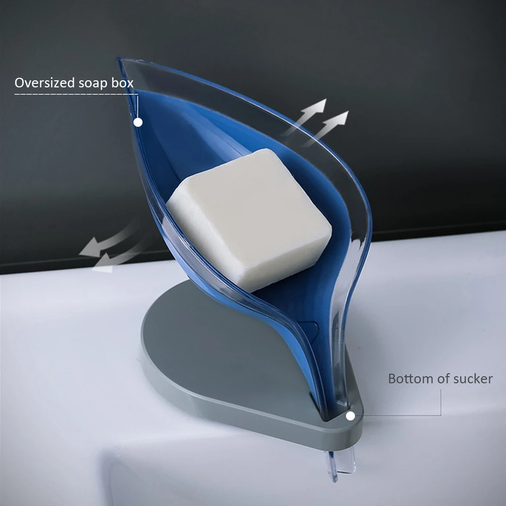 

Leaf-shaped Soap Dish Creative Soap Box with Suction Base Plastic Soap Holder Soap Dish Holder Soap Holder Bathroom
