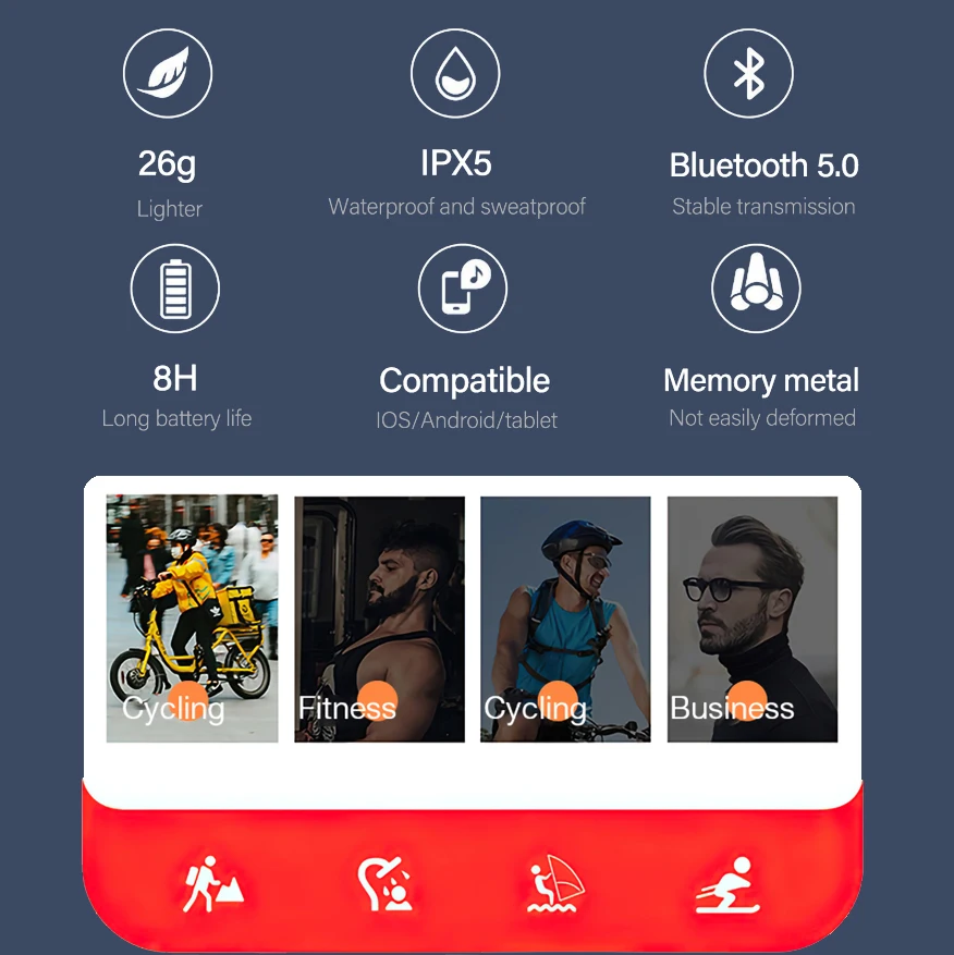 Оригинальные Bluetooth-наушники Lenovo X3 с костной проводимостью, беспроводные наушники, не вкладыши, водонепроницаемая гарнитура с микрофоном дл.