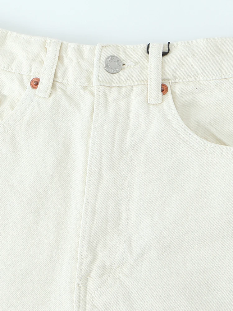 PAILETE Women 2023 fashion with five-pocket straight denim bermuda shorts vintage high waist zipper fly female short pants mujer