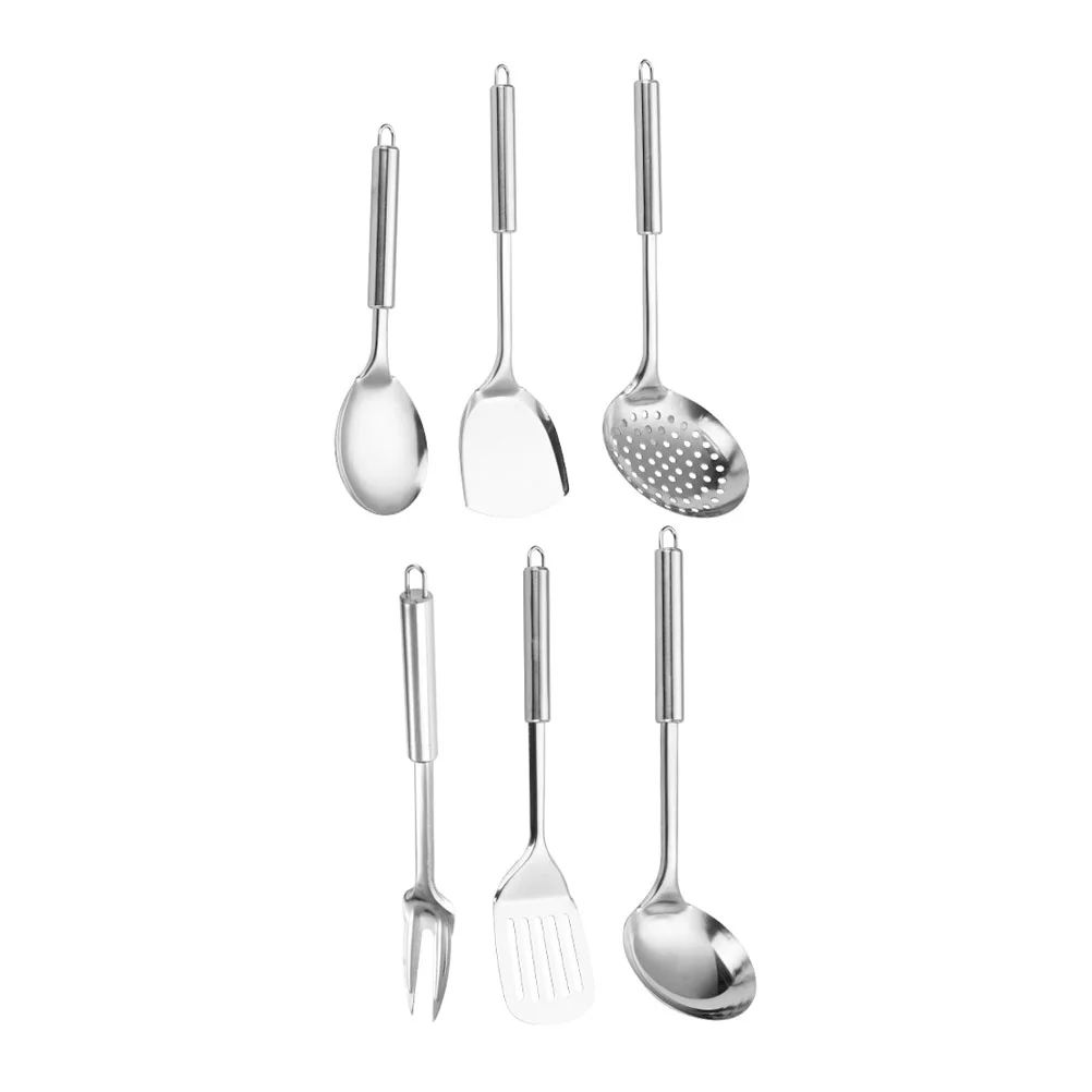 

Utensils Set Kitchen Cooking Spatula Slotted Spoon Scoop Stainless Kit Wok Turner Pan Metal Utensil Steel Skimmer Cookware