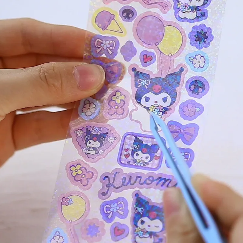 

Sanrio 3D Toy Stickers Kuromi Childrens Anime Tattoo Stickers Hello Kitty My Melody The Reward Backpack Accessories Bubble Paste