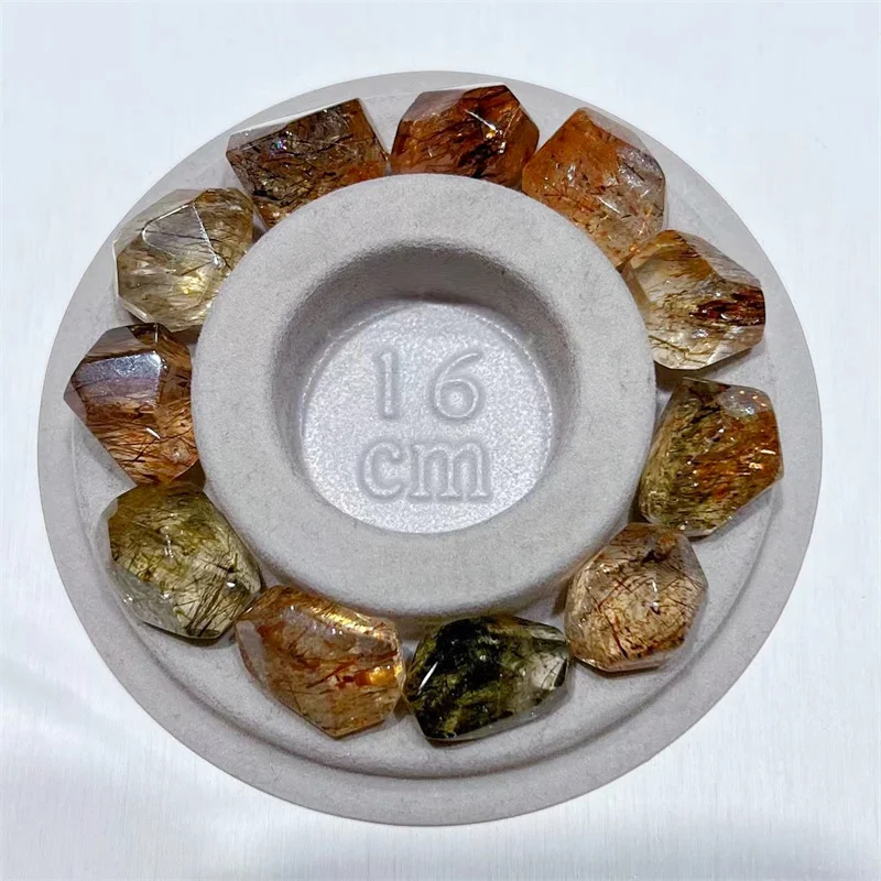 

Натуральный чёрный и золотой рутилированный кварц, 4 штуки