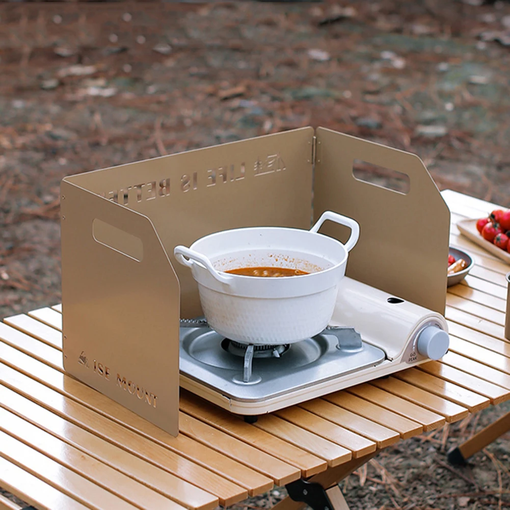 

ISE крепление плита ветрозащитная Складная кемпинг печь для приготовления пищи ветрозащитный экран легкий для наружного пикника альпинизма...