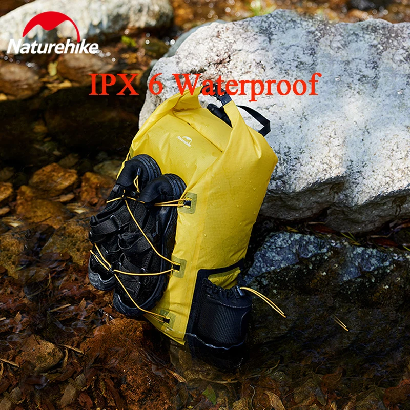 Naturehike TPU 25L Outdoor Waterproof Dry Bag IPX6 Ultralight Double Shoulder Waterproof Swimming Bag Hiking Travel Backpack