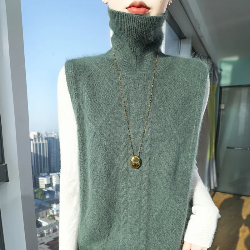 100% норковый кашемировый свитер Осень-зима новинка Женский пуловер с высоким