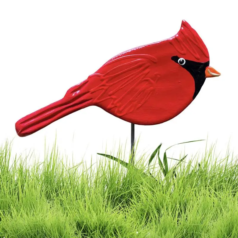 

Beautiful Vibration Metal Red Bird Yard Garden Decor Garden Yard Bird For Home Courtyard Bird Shape Lawn Ornaments