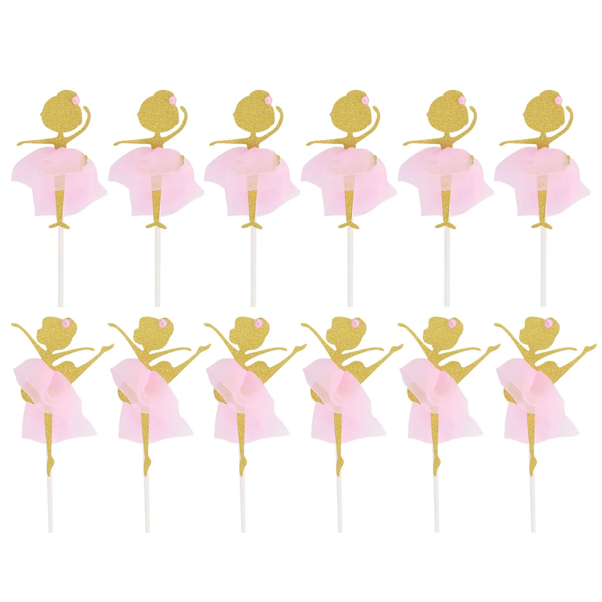 

12 PCS Cake Ornament Beautiful Decor Gauze Skirt Girls Cupcake Toppers Birthday Birthday Party Wedding Topper Baby