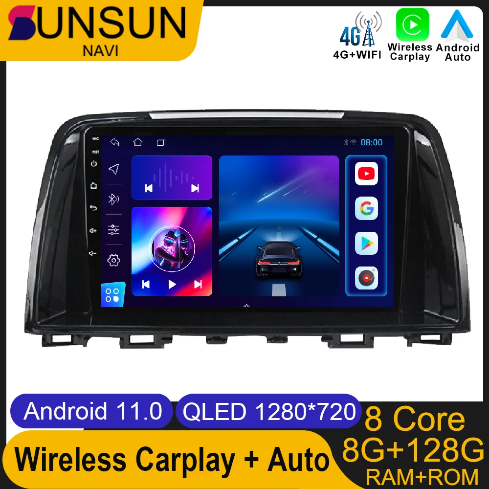 

Android 11 For Mazda 6 Atenza 2013 2014 Car Radio Stereo Multimedia Navigation GPS Video Player DSP Wireless Carplay 4G WIFI