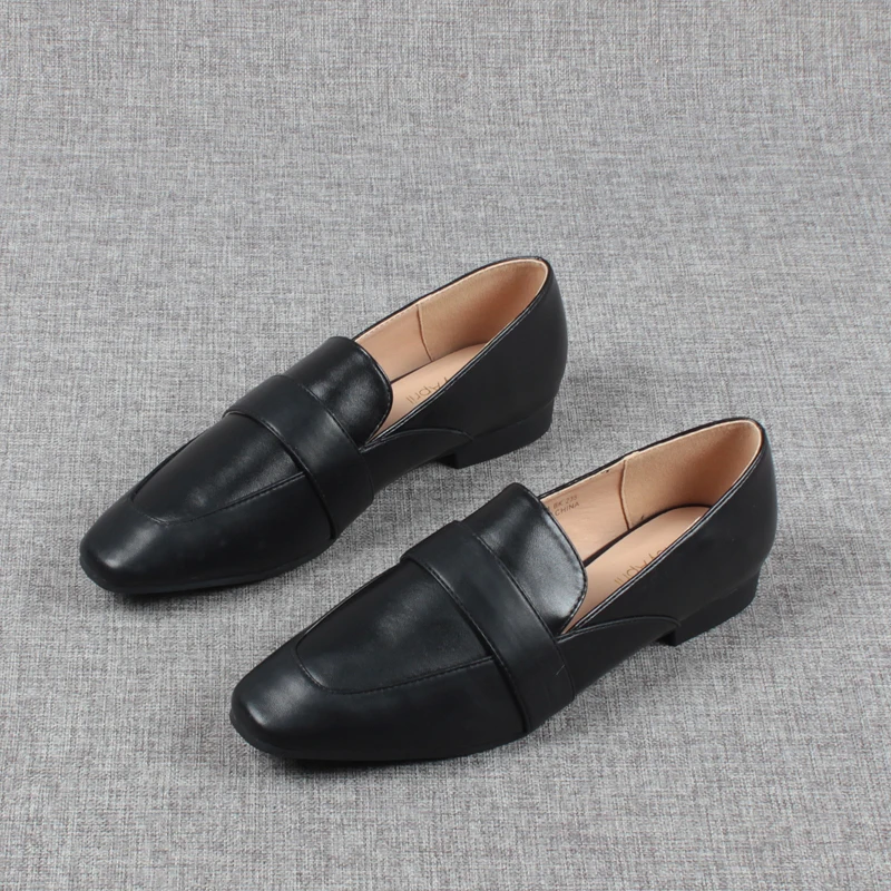 

Туфли женские с квадратным носком, мягкие кроссовки, без застежки, Повседневная Удобная обувь, лоферы, плоская подошва, черные