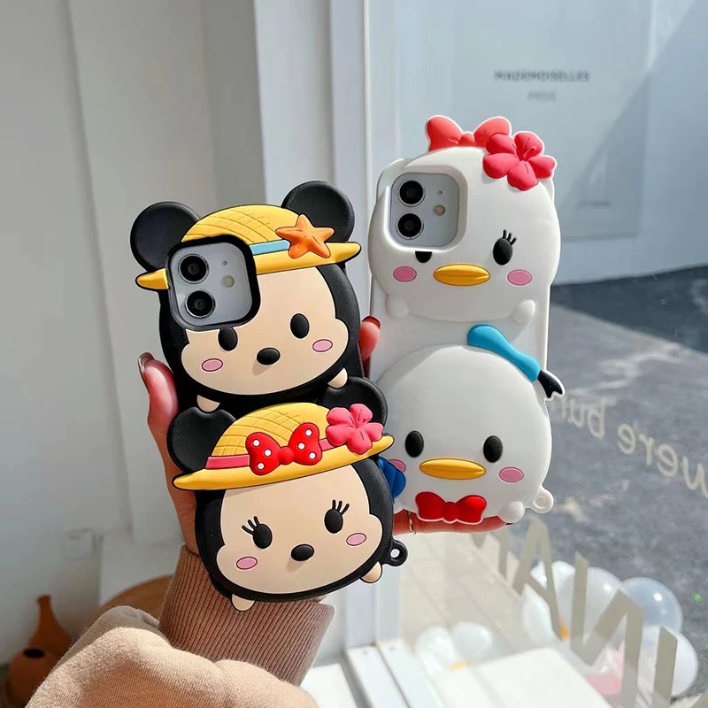 3D Cartoon Tiger Panda Duck Cats Soft Silicone Case For iPhone 13 12 Pro X Xs Max XR 6 6s 7 8 Plus SE 2020 Rubber Cover images - 6