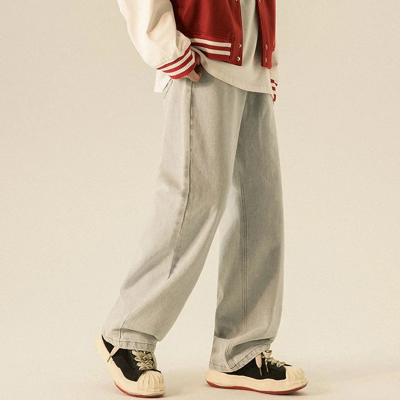 6 Colors Baggy Jeans Men Fashion Harajuku Retro Casual Straight Pants Streetwear Hip Hop Loose Denim Pants Mens Trousers M-2XL