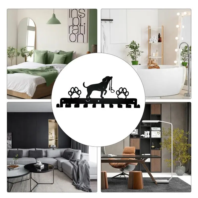 Металлическая Вешалка с 10 крючками для собак