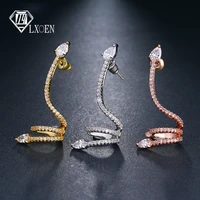 lxoen exquisite aaa cubic zirconia women earcuff personality ear cuff silver color clip earrings jewelry gift