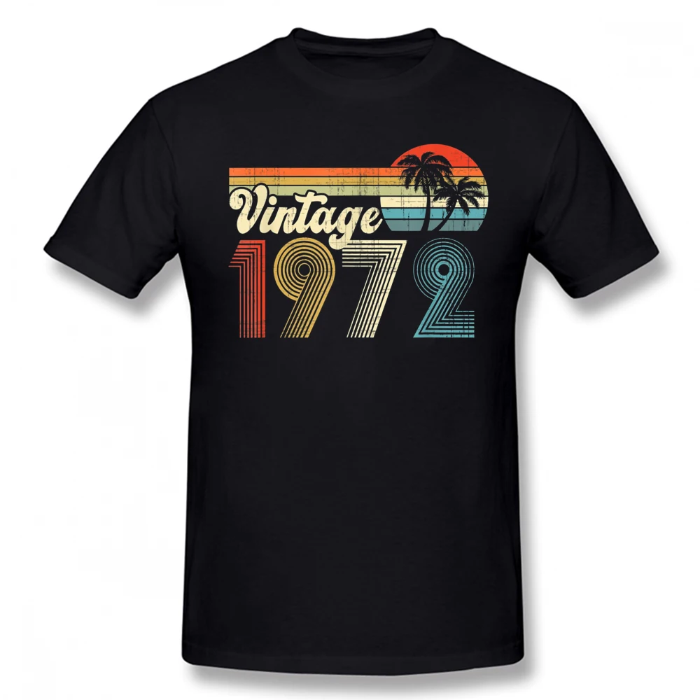 

Funny Vintage Made In 1972 50th Birthday Gift 50 Year Old T Shirts Christmas Cotton Streetwear Short Sleeve Summer Style T-shirt