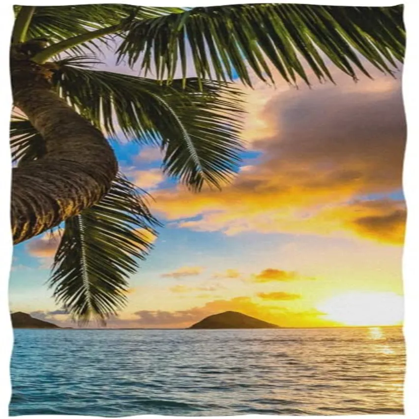 

Pretty Palm Tree In Sunset Hawaii Blue Ocean Quick Drying Towel Suitable For Yoga Fitness Swimming And Other Places