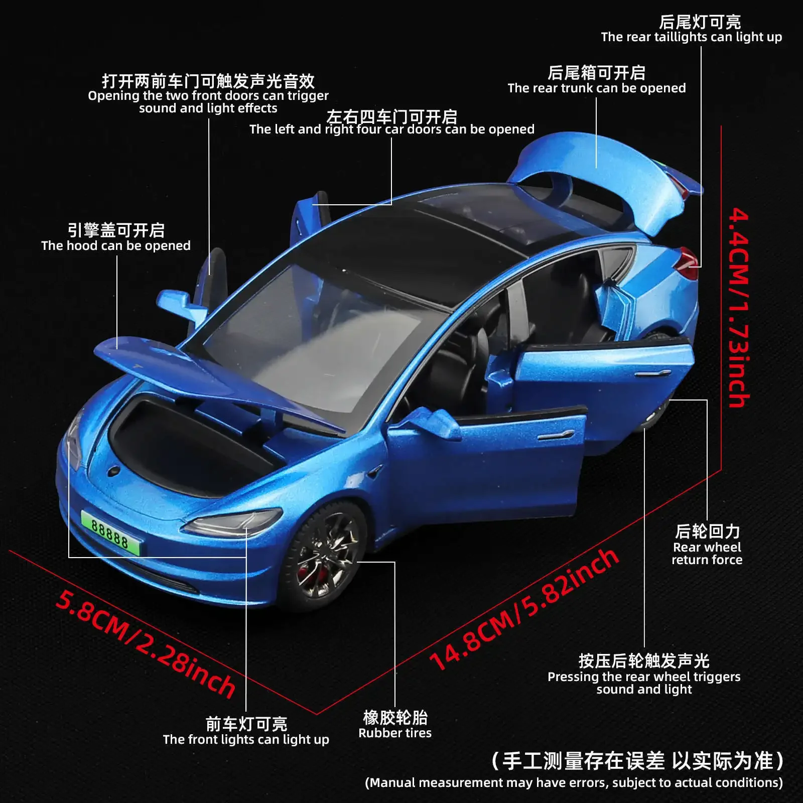 Модель 1/32 Tesla 3 модель автомобиля из сплава имитация электрического фотоподвеска