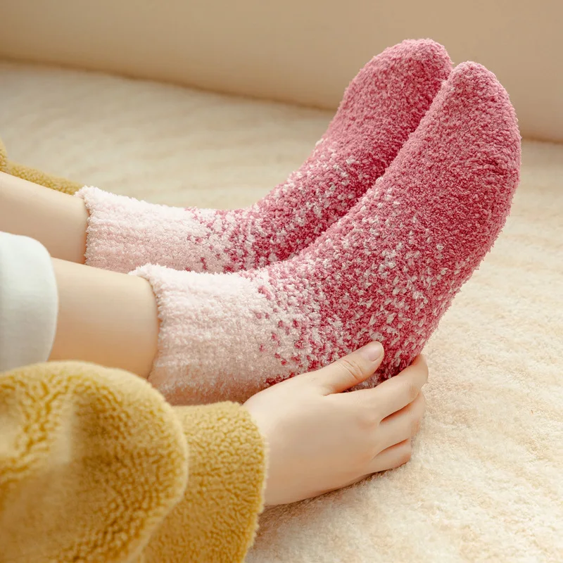 Winter new style starry half velvet mid-tube warm and thick fashion simple and versatile trend socks